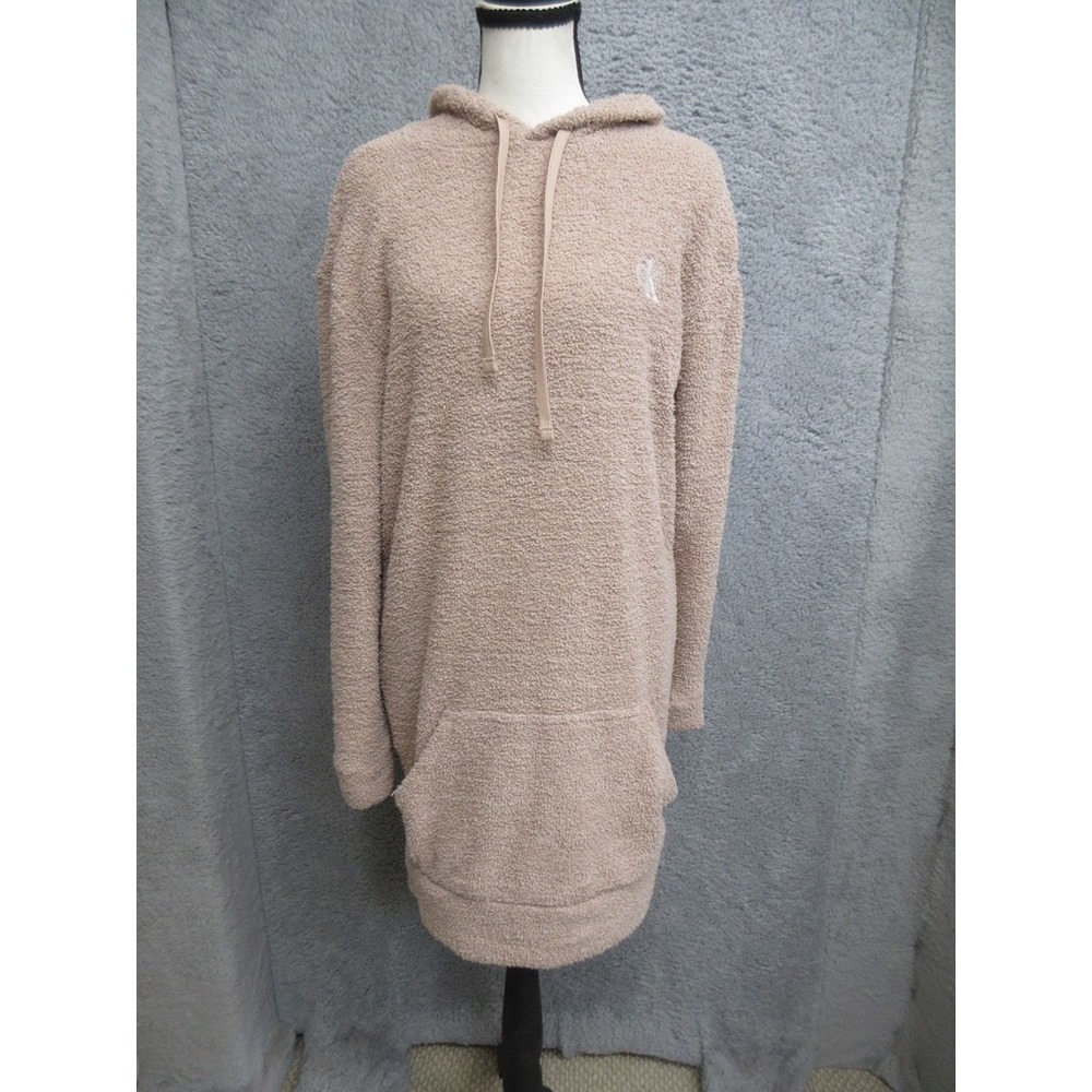 Calvin Klein Oversized Hoodie Women S Tan Teddy Bear Fleece Loungewear Cozycore